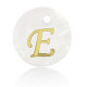 Shell pendant 15mm letter E Gold-White